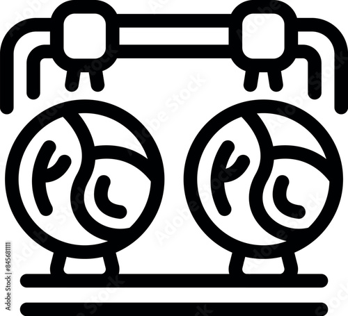 Industrial system is purifying polluted earth with pipes and filters, concept of ecology and environment protection