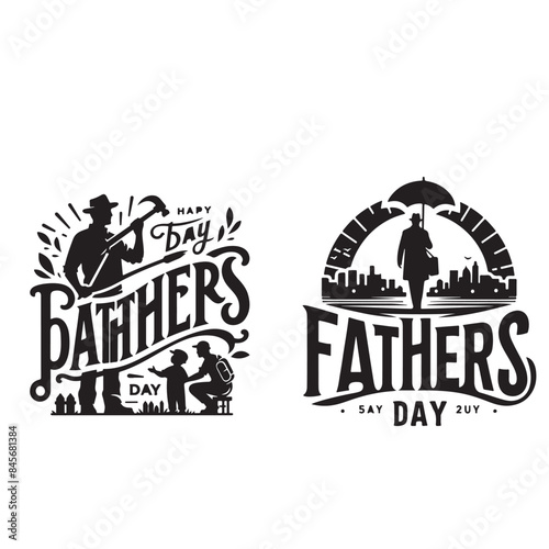 Fathers day typhography silhouette vector illustration.eps