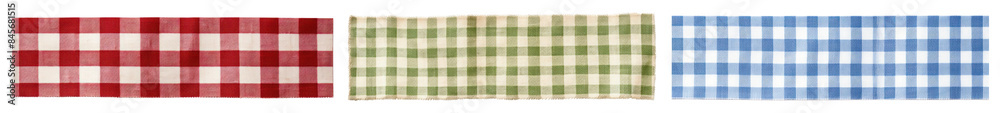 Fototapeta premium Gingham pattern adhesive tape set