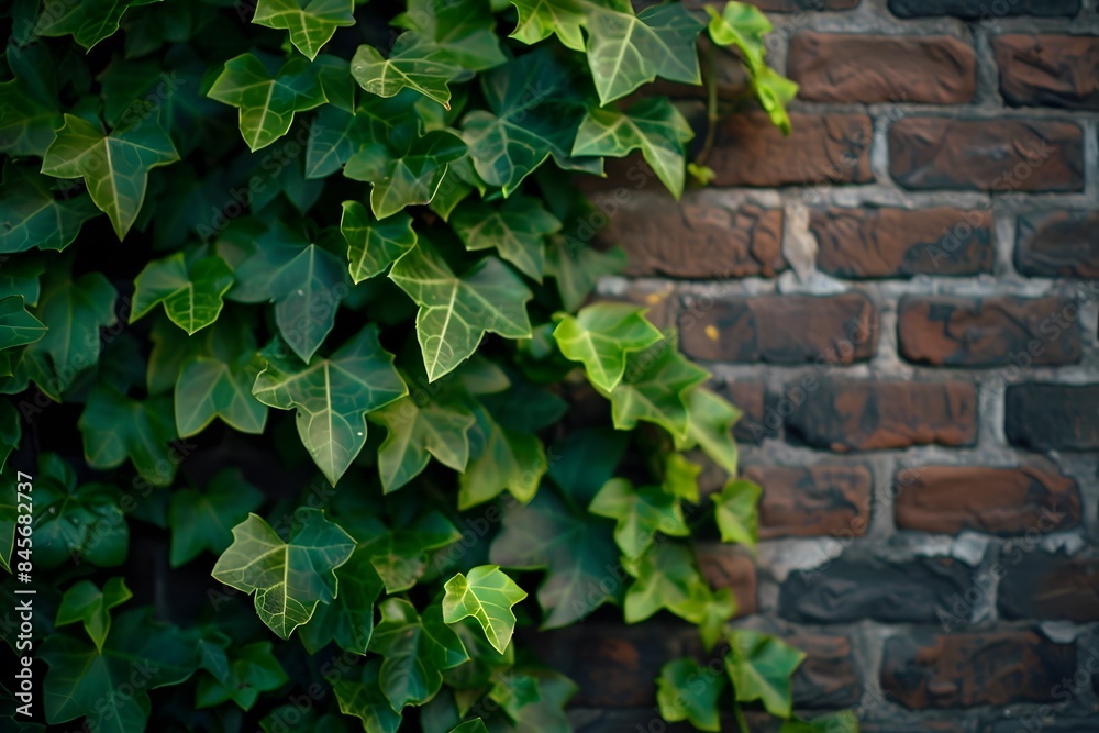 Green Ivy Climbing a Brick Wall Green Ivy Climbing a Brick Wall