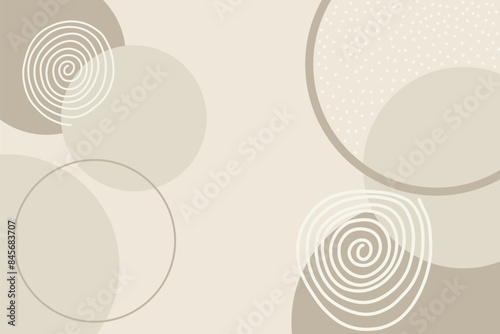 Modern stylish texture. Repeating beige colored spiral abstract background.