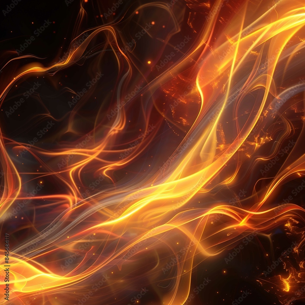 A visually captivating abstract image featuring dynamic, swirling lines of glowing light in shades of yellow, orange, and red against a dark background. The vibrant patterns create a sense of movement A visually captivating abstract image featuring dynamic, swirling lines of glowing light in shades of yellow, orange, and red against a dark background. The vibrant patterns create a sense of movement