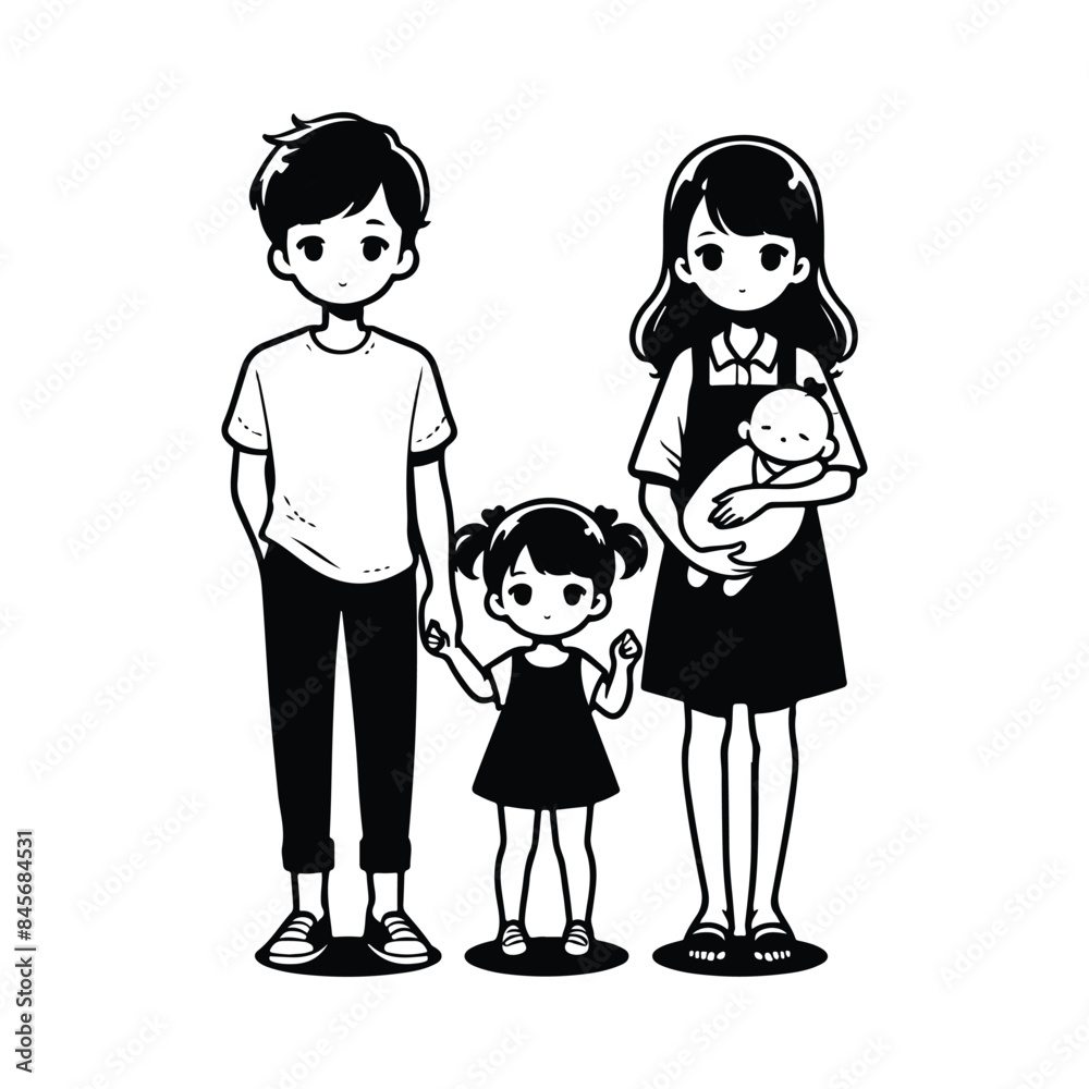 Parent and children vector Element. Parent and children vector Element.