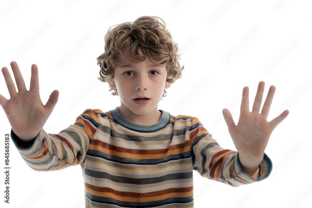 Boy Emphasizing Hand Gesture Isolated on a transparent background Boy Emphasizing Hand Gesture Isolated on a transparent background