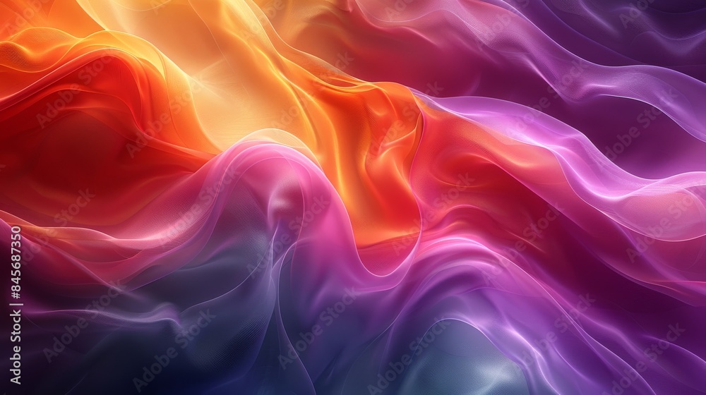 Colorful abstract silk waves, mesmerizing flow of vibrant hues. Digital art and design concept Colorful abstract silk waves, mesmerizing flow of vibrant hues. Digital art and design concept