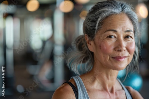 Joyful Senior Asian Woman Embracing Fitness and Health at the Gym - Generative ai Free Download Joyful Senior Asian Woman Embracing Fitness and Health at the Gym - Generative ai - GFXLoad