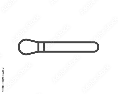 Makeup and cosmetics. Vector graphic icons of beauty brushes for face, powder, blush, eyeshadow.