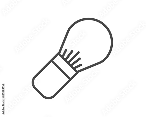 Makeup and cosmetics. Vector graphic icons of beauty brushes for face, powder, blush, eyeshadow.