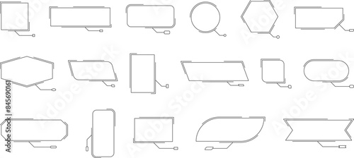 Quote box frame. Quote box icon. Text quote boxes. Blank template callouts titles template quote text info design boxes quotation bubble blog quotes symbols. Vector illustration.