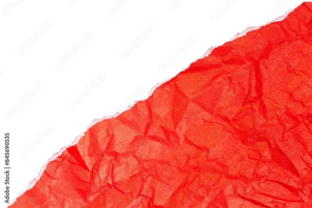 Texture of cut red craft crumpled paper. Wrapping paper for packages ...