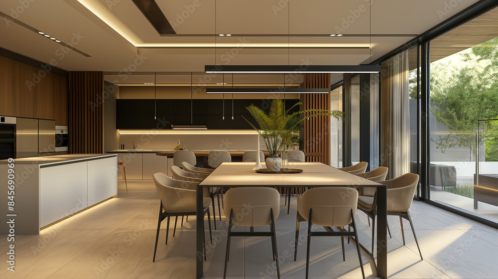 dining room with modern decorations, minimalist furniture, and natural lighting. dining room with modern decorations, minimalist furniture, and natural lighting.