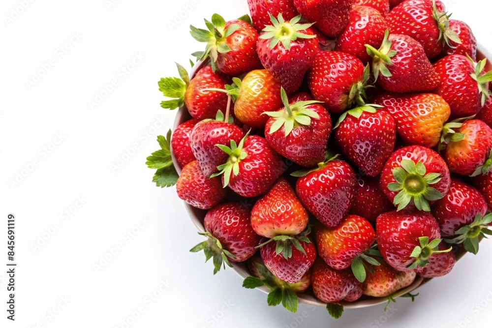 Strawberry isolated on white background. With empty copy space. View from above. Strawberry isolated on white background. With empty copy space. View from above.
