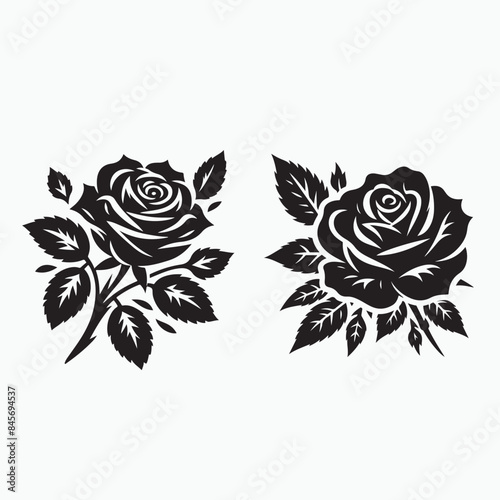 Rose silhouette vector illustration.eps