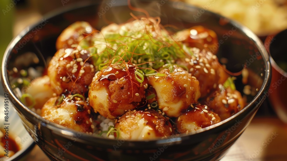 Zoom in on the Takoyaki bowl Zoom in on the Takoyaki bowl