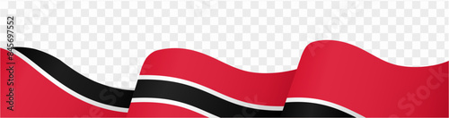 Trinidad and Tobago flag wave isolated on png or transparent background vector illustration. 