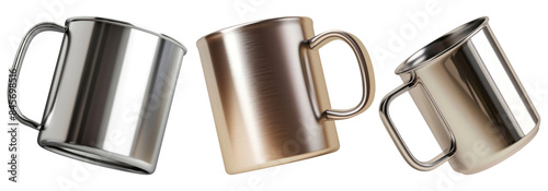 PNG aluminium mug product  cut out element set © Rawpixel.com
