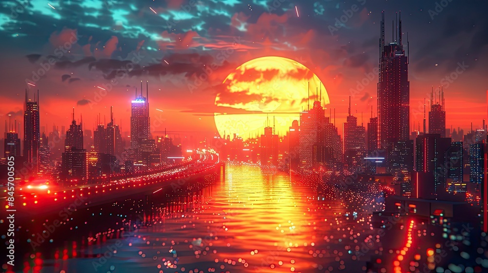 Futuristic scene of the world Futuristic scene of the world