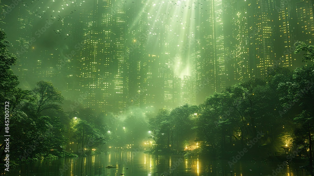 Fototapeta premium Futuristic scene of the world