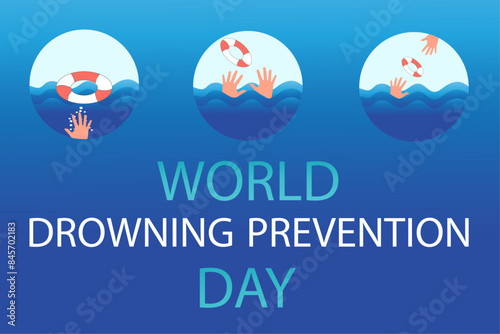 World Drowning Prevention Day vector illustration. Template for background, banner, card, poster. July 25.