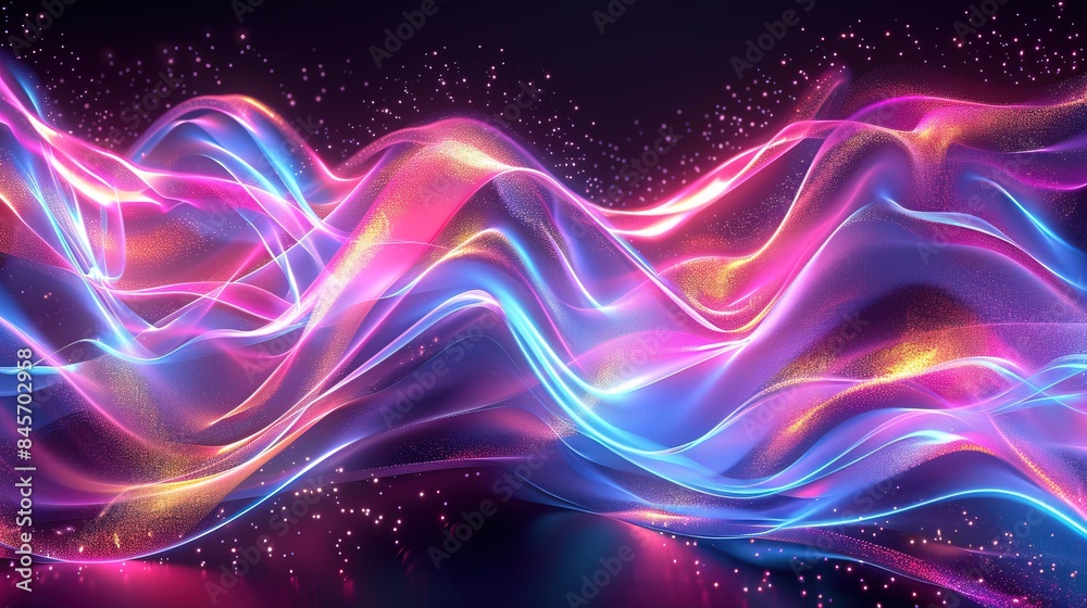 Big Neon Wave Background, virtual screen Big Neon Wave Background, virtual screen