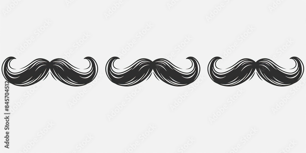 Φωτογραφία mustache icons fashion dandy hipster beard barber shop signs