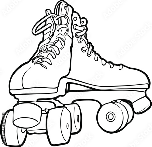 Pink Roller Skates with Red Wheels