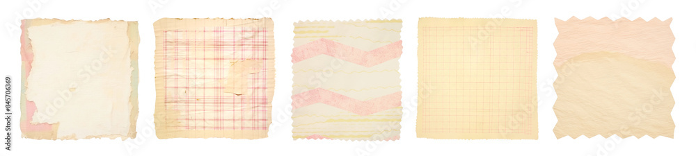 Obraz premium Vintage pale pink ripped paper png cut out element set