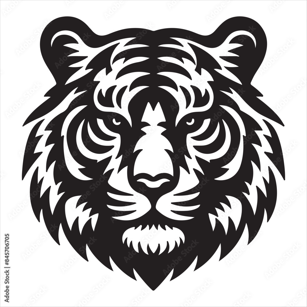 A tiger face vector art illustration A tiger face vector art illustration