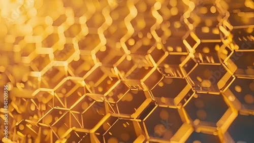 Each cell in the honeycomb represents a verified transaction forming an unalterable chain of data in a blockchain network.