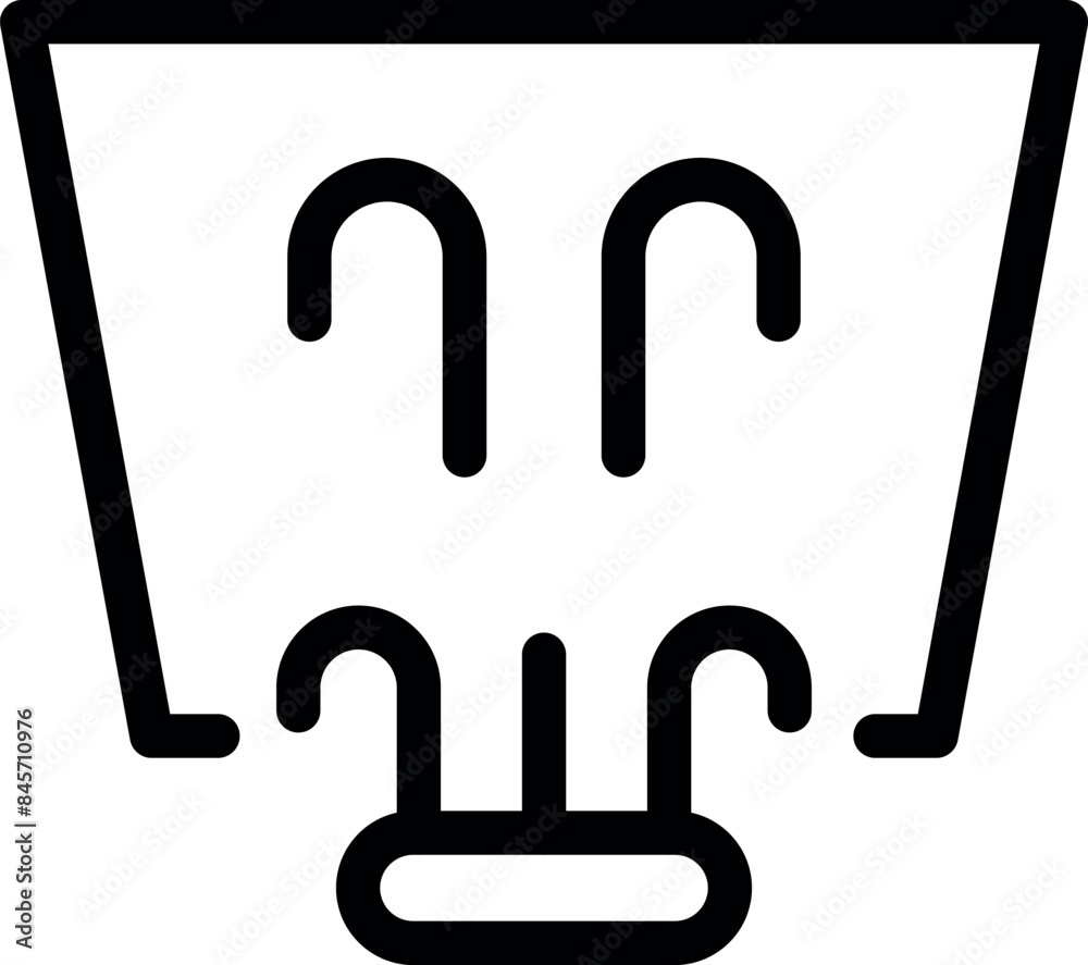 Washing instructions, gentle cycle with three bars icon representing delicates laundry care Washing instructions, gentle cycle with three bars icon representing delicates laundry care