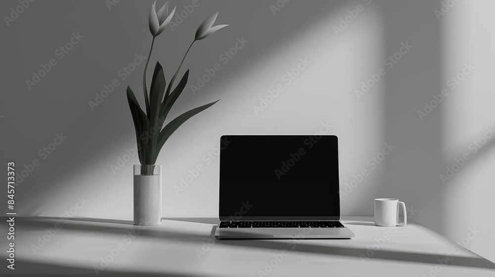laptop on the table laptop on the table