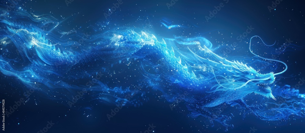 Abstract Blue Dragon in Cosmic Dust