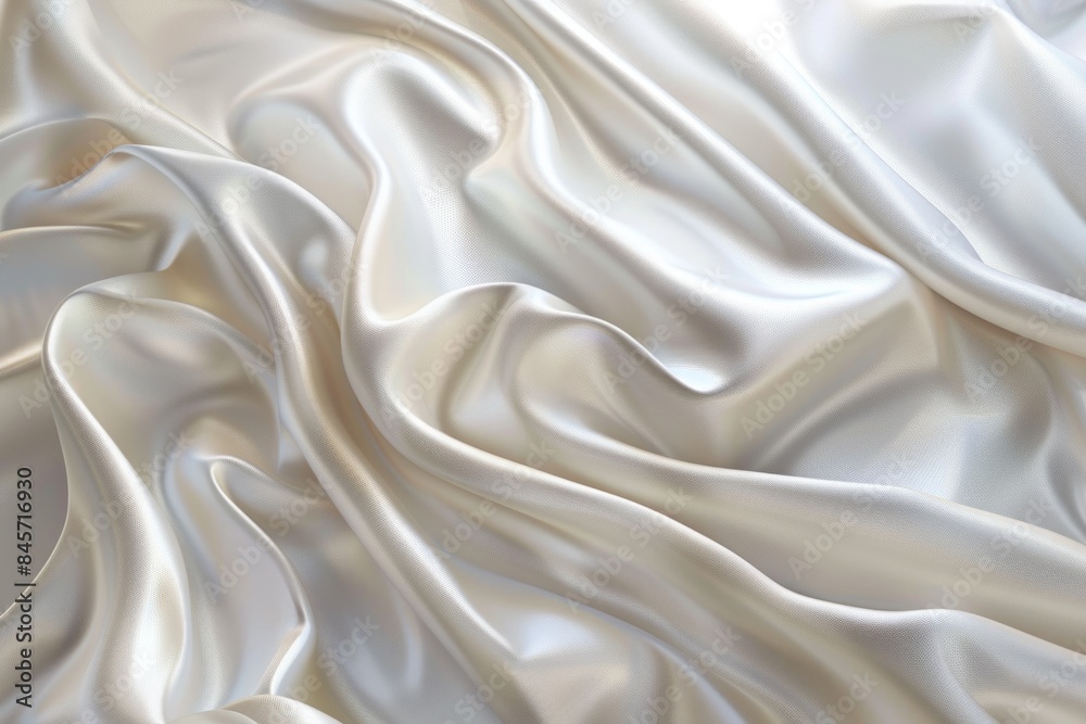 A detailed view of smooth white satin fabric texture, suitable for fashion or textile designs A detailed view of smooth white satin fabric texture, suitable for fashion or textile designs