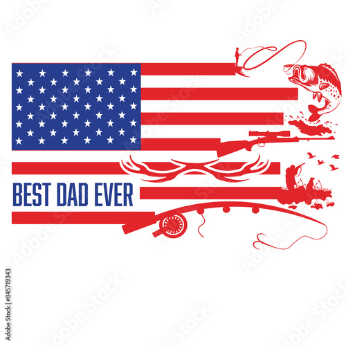 Hunting fishing deer USA american flag svg png, fishing svg, Best Dad ever Fishing and Hunting USA American flag svg png, father day svg png, fishing flag svg png, hunting flag png, Deer Hunting svg
