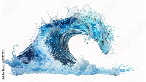 Dynamic Splash of Blue Water, Generative AI © studioclever