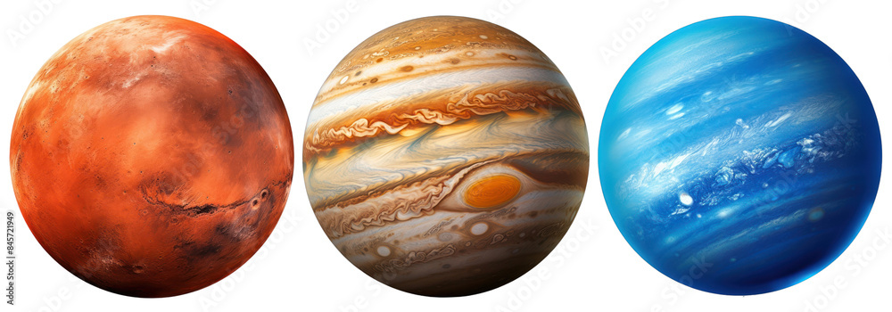 Solar system png cut out element set