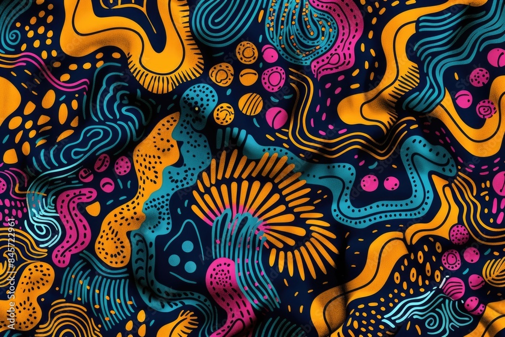 A vibrant and intricate design featuring various colors and shapes A vibrant and intricate design featuring various colors and shapes