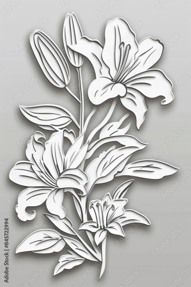 A collection of colorful flowers on a neutral gray background, suitable for various uses such as still life photography, art, or design A collection of colorful flowers on a neutral gray background, suitable for various uses such as still life photography, art, or design