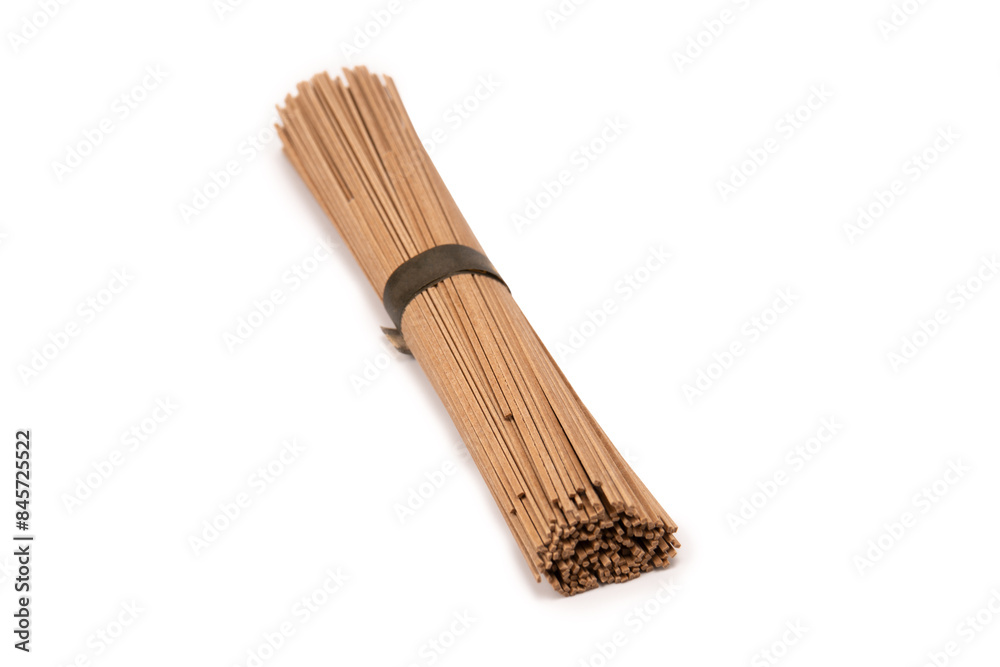 Buckwheat noodles isolated on a white background. Buckwheat noodles isolated on a white background.