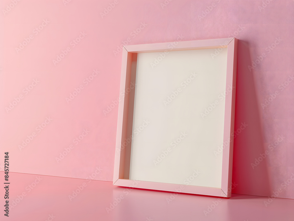 Empty frame mockup on a pink background Empty frame mockup on a pink background