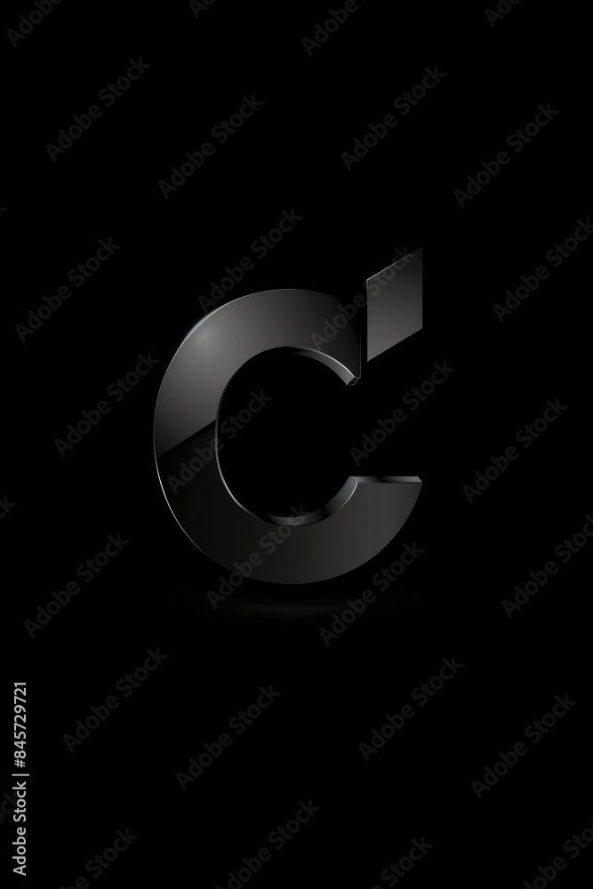 A black and white photograph of a handwritten letter C A black and white photograph of a handwritten letter C