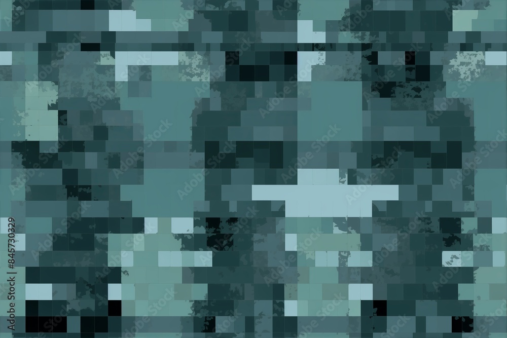 Fototapeta premium Digital pixel glitch camo distorting and fragmenting camouflage pattern in futuristic chaotic style.