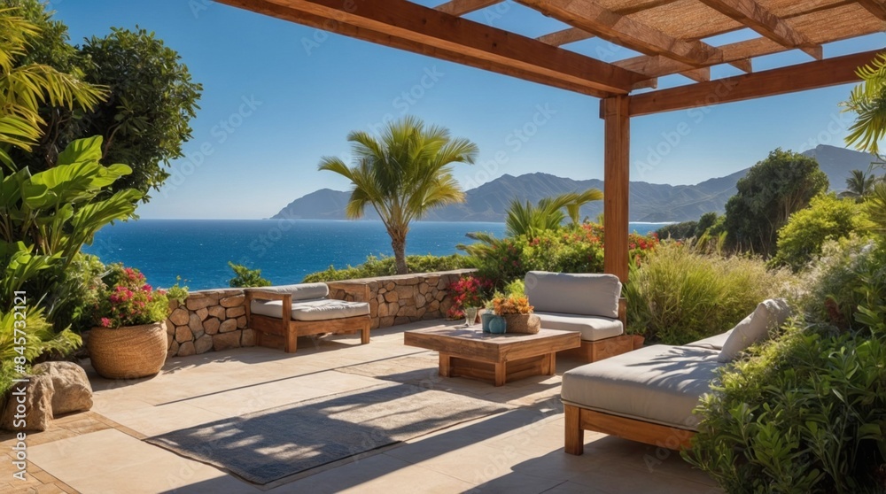 Modern terrace surrounded by beautiful vegetation Modern terrace surrounded by beautiful vegetation