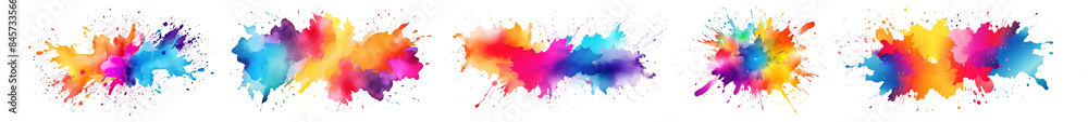 Obraz premium Watercolor splash png cut out element set