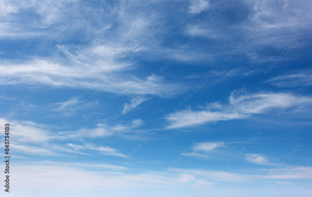 Beautiful blue sky over the sea with translucent, white, Cirrus clouds Beautiful blue sky over the sea with translucent, white, Cirrus clouds
