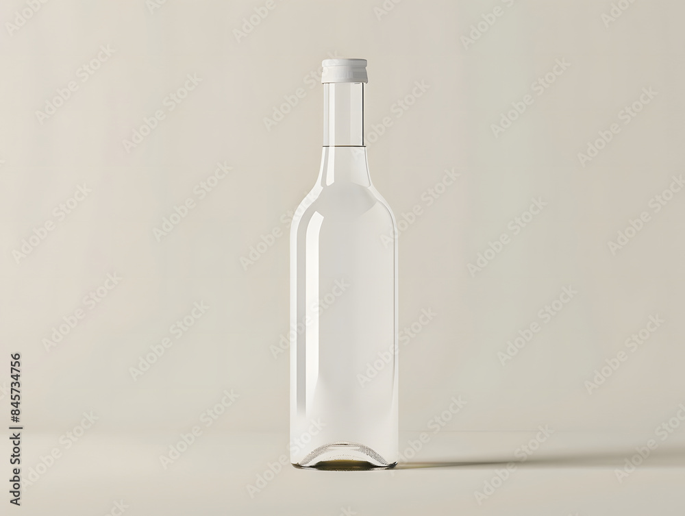 Blank white wine bottle label Mockup with isolated background Blank white wine bottle label Mockup with isolated background