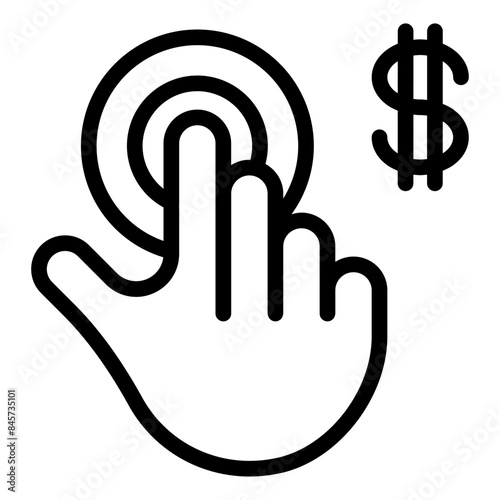 pay per click line icon vector illustration isolated on white background