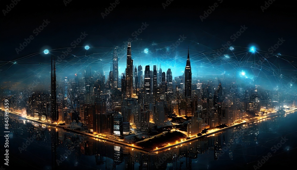 Fototapeta premium night city skyline