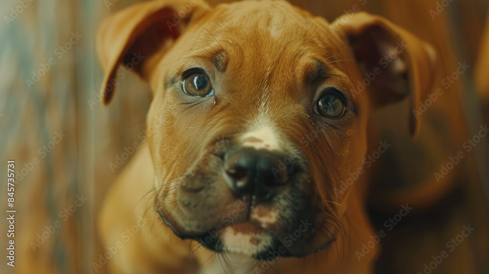 Adorable puppy from a pleasant breed gazing at the camera Adorable puppy from a pleasant breed gazing at the camera