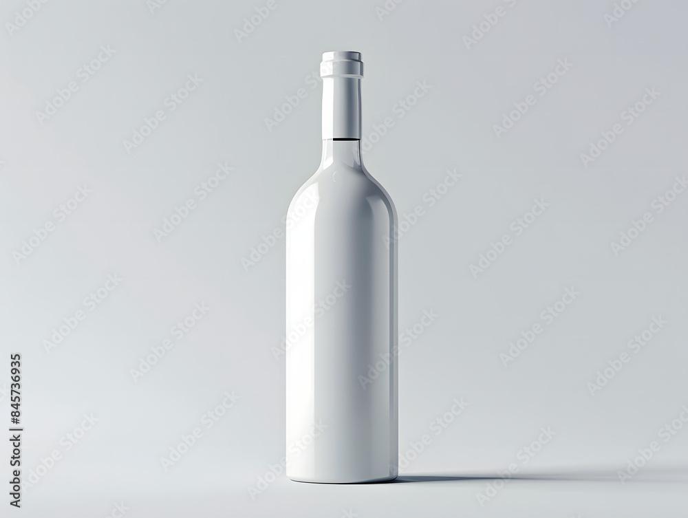 Blank white wine bottle label Mockup with isolated background Blank white wine bottle label Mockup with isolated background